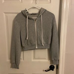 Shein cropped zip up sweatshirt